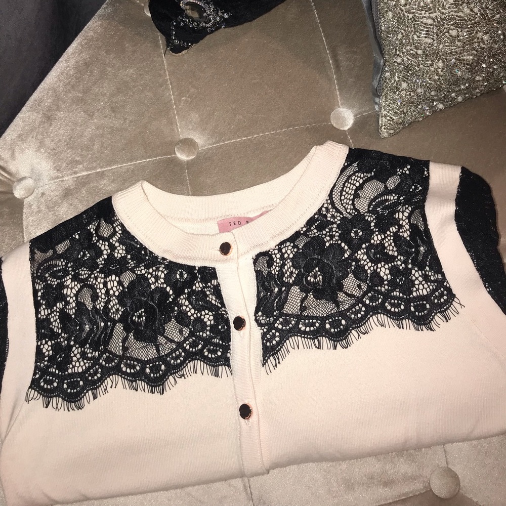 Ted Baker cardigan with lace sleeves